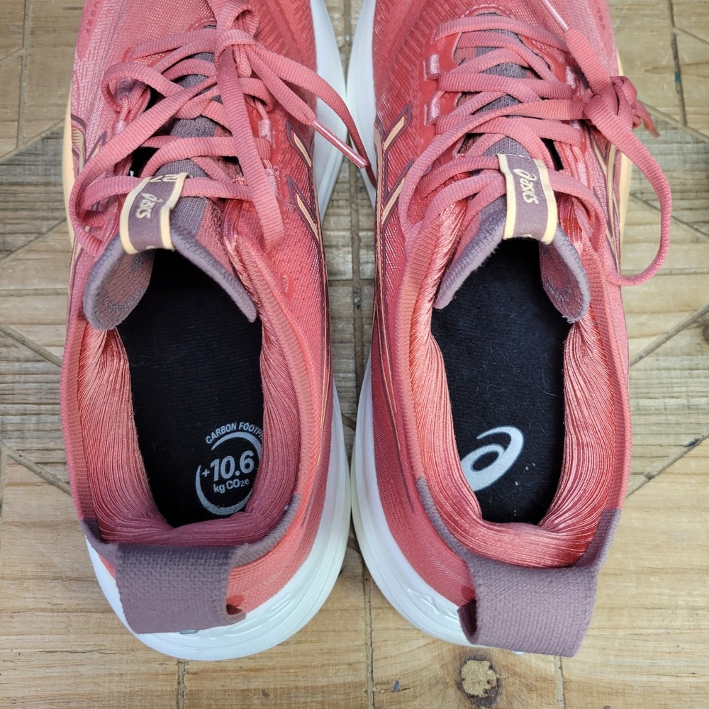 ASICS GEL-NIMBUS 27 Women's Size 9.5 'DARK PINK CLAY/ORANGE GLOW' Running Shoes - Picture 10 of 13